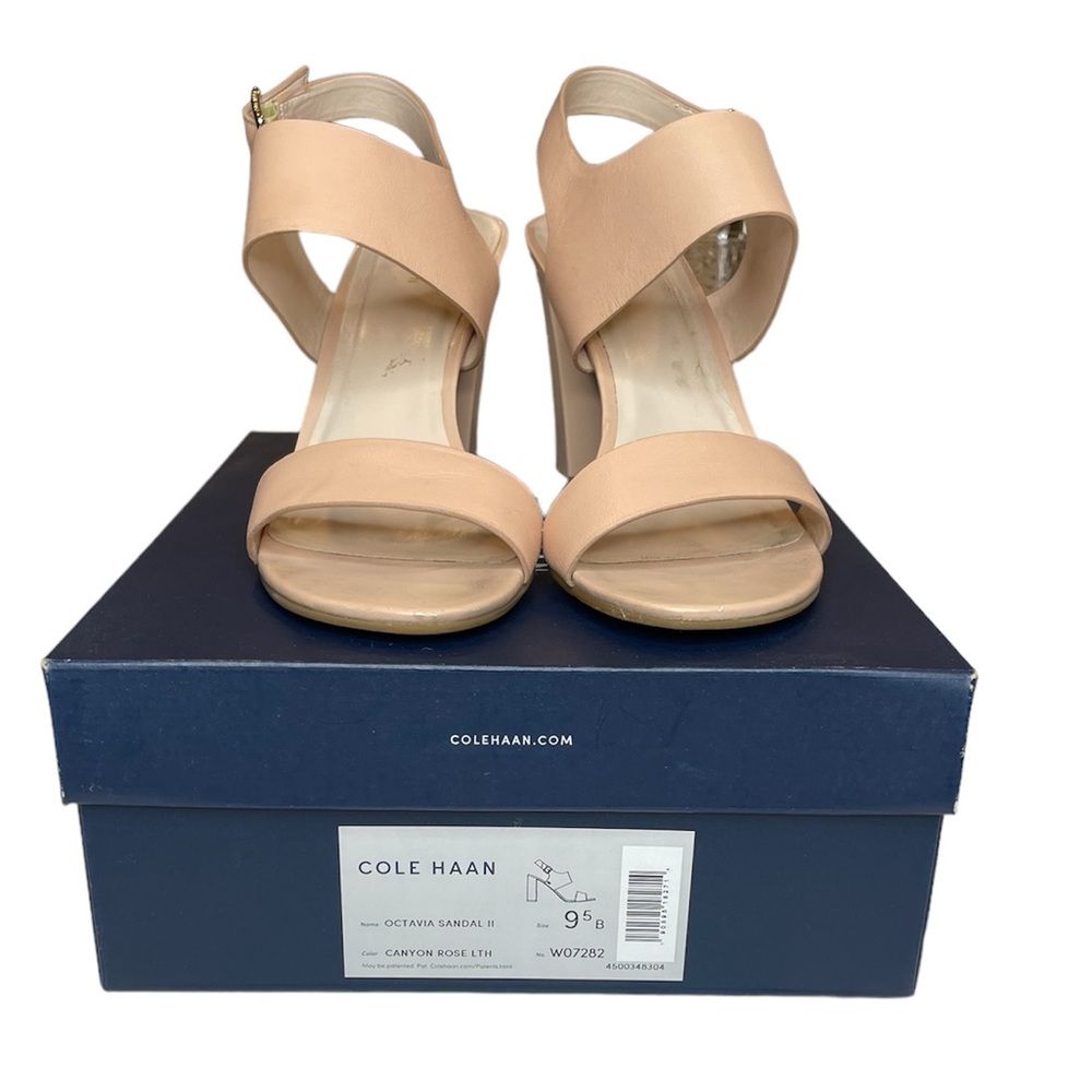 Cole Haan Octavia Leather Dress Sandal Canyon Rose (Peach/Beige) Size 9.5